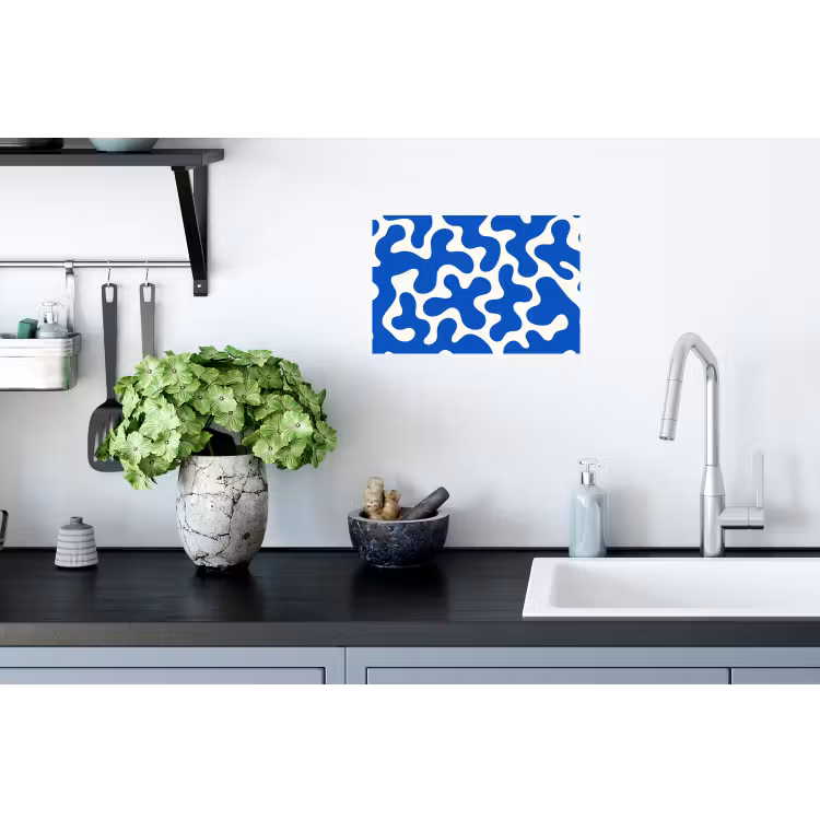 Muursticker - Vormen - Abstract - Blauw - Golven — 2