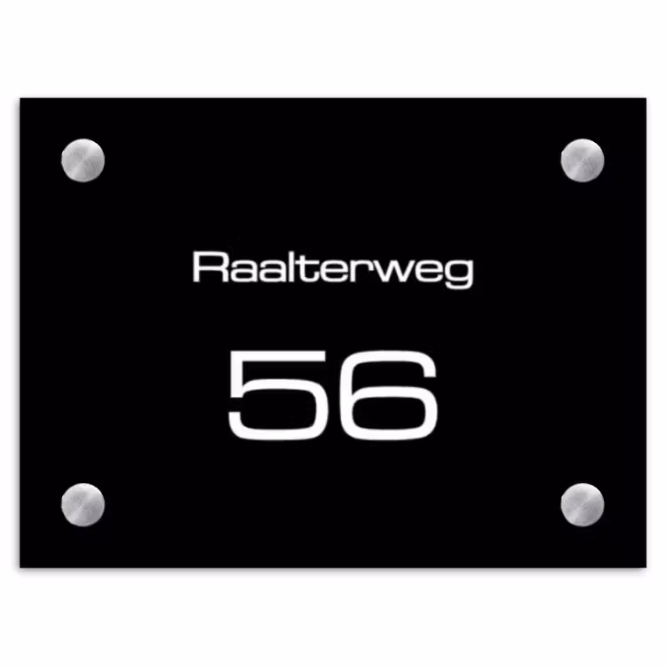 Naambordje voordeur rechthoek - Effen - Zwart - Modern — 1