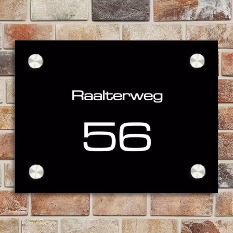 Naambordje voordeur rechthoek - Effen - Zwart - Modern — 4