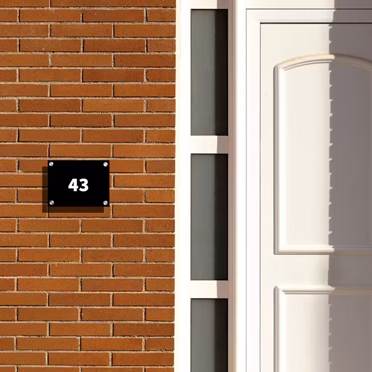 Naambordje voordeur rechthoek - Effen - Zwart - Traditioneel — 3