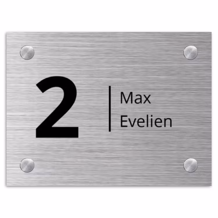 Naambordje voordeur rechthoek - Metaaleffect - Modern — 1