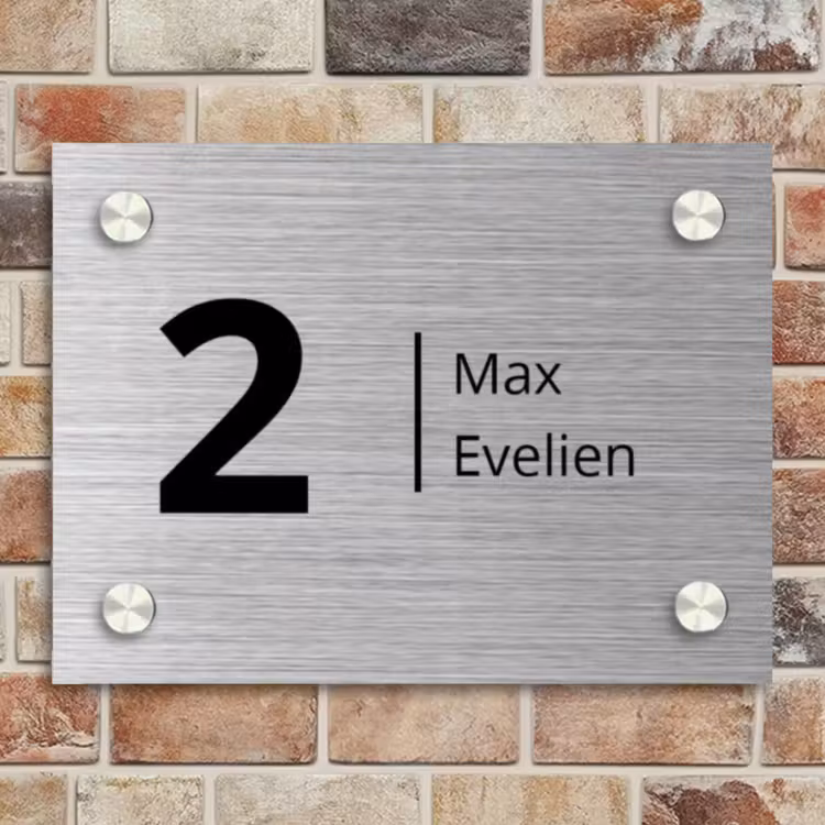 Naambordje voordeur rechthoek - Metaaleffect - Modern — 4