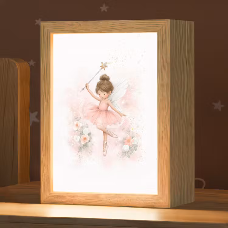Nachtlampje - Ballerina - Fee - Bloemen - Roze — 1