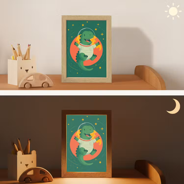 Nachtlampje - Dino - Groen - Planeet — 5