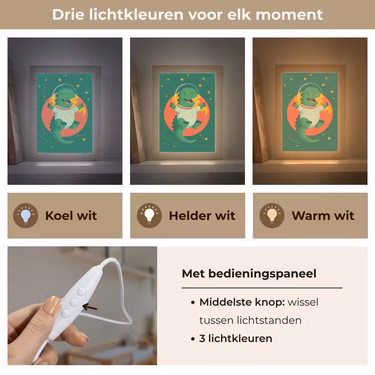 Nachtlampje - Dino - Groen - Planeet — 7