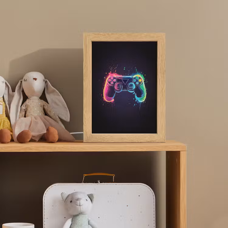 Nachtlampje - Grafisch - Controller - Neon - Verfspatten — 3