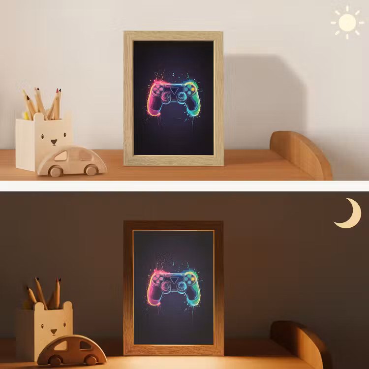 Nachtlampje - Grafisch - Controller - Neon - Verfspatten — 5