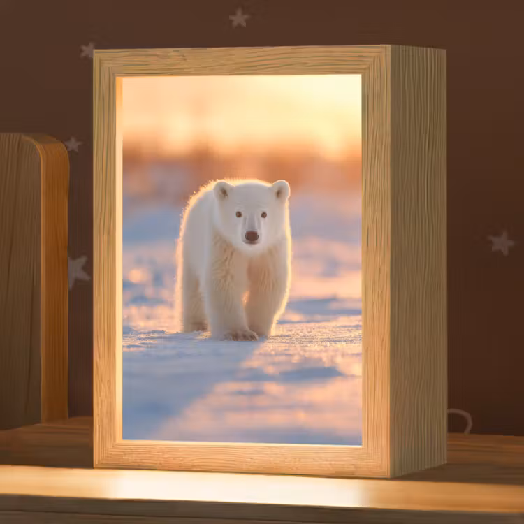 Nachtlampje - Ijsbeer - Sneeuw - Zonsopgang — 1