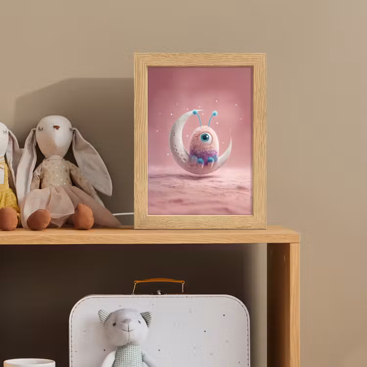 Nachtlampje - Maan - Monster - Roze — 3