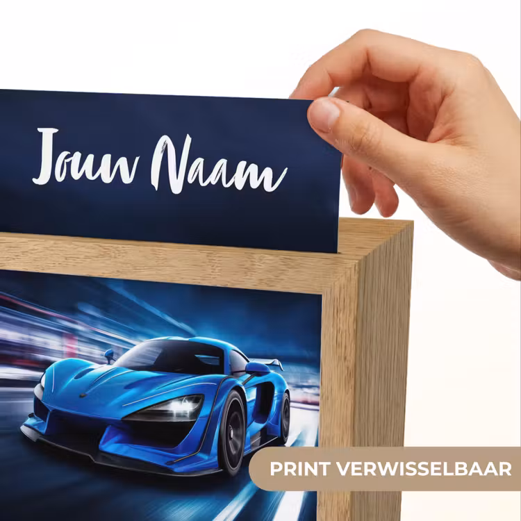 Nachtlampje met naam - Auto - Blauw - Jongens - Kind — 4