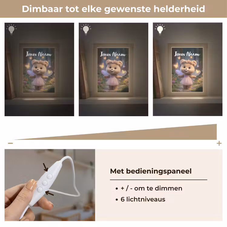 Nachtlampje met naam - Beer - Vlinders - Bos - Fairy — 6