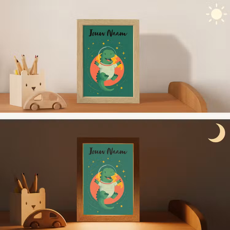 Nachtlampje met naam - Dino - Groen - Planeet — 5
