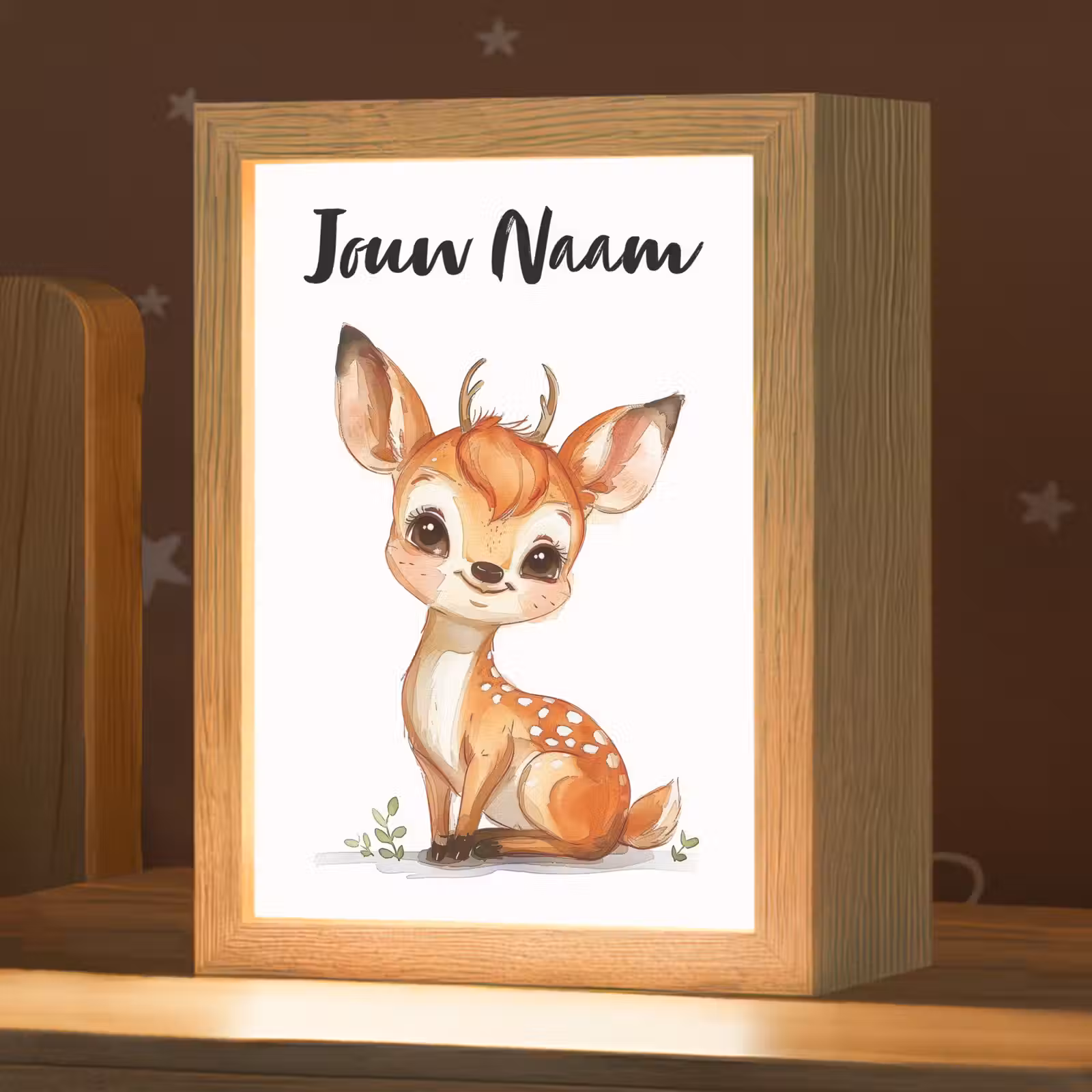 Nachtlampje met naam - Hert - Baby - Dieren — 1