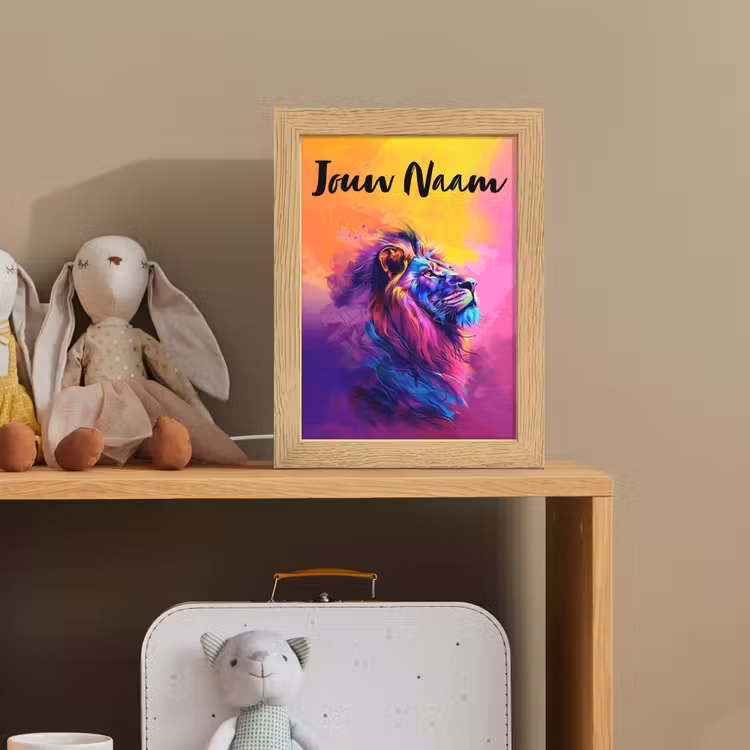 Nachtlampje met naam - Leeuw - Verf- Kleuren - Dier — 3