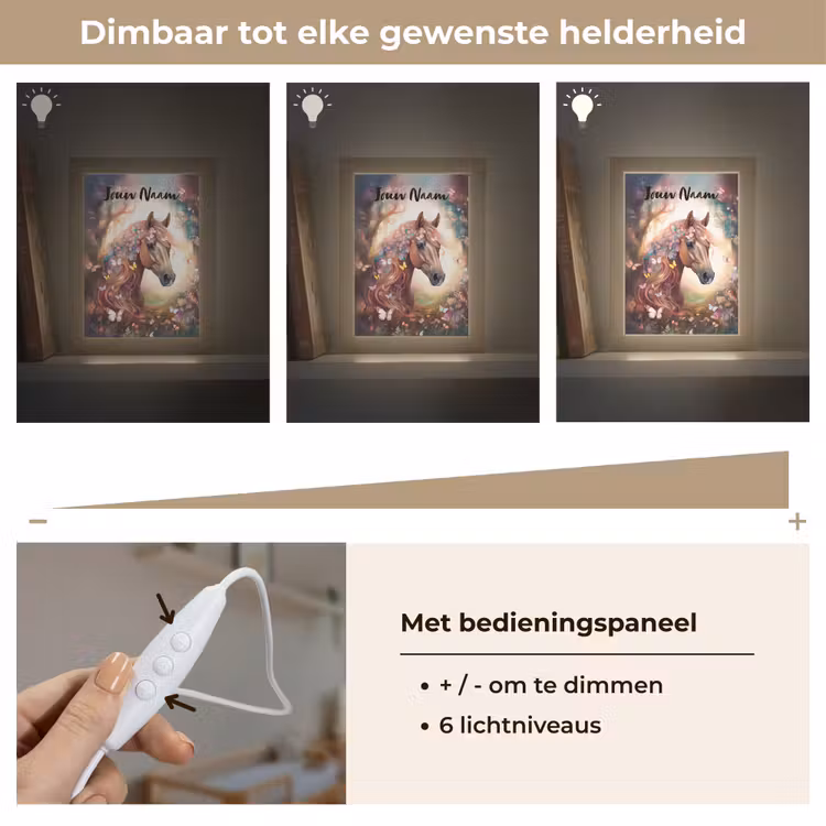 Nachtlampje met naam - Paard - Natuur - Bloemen - Vlinders - Bos — 6