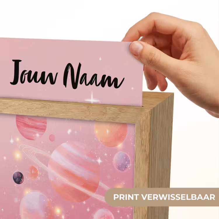 Nachtlampje met naam - Planeten - Roze - Sterren — 4