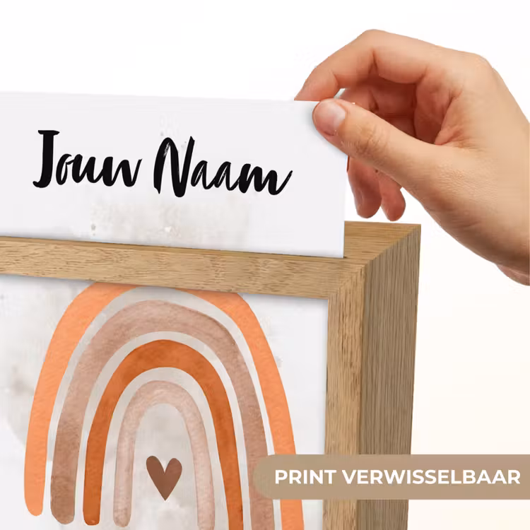 Nachtlampje met naam - Regenboog - Roze - Pastel kleuren - Hartje — 4