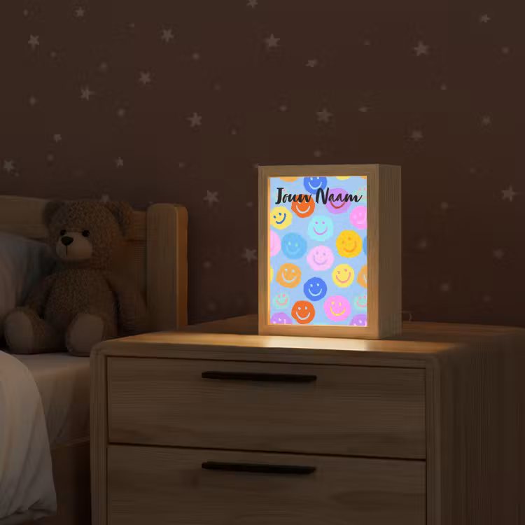 Nachtlampje met naam - Smileys - Kleurrijk - Grappig — 2