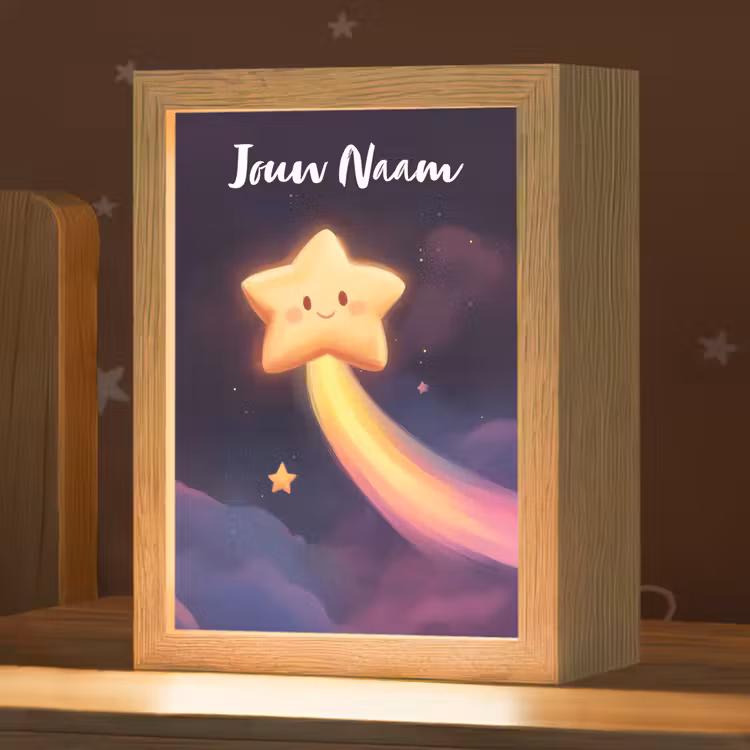 Nachtlampje met naam - Ster - Gezichtje - Lichtgevend — 1
