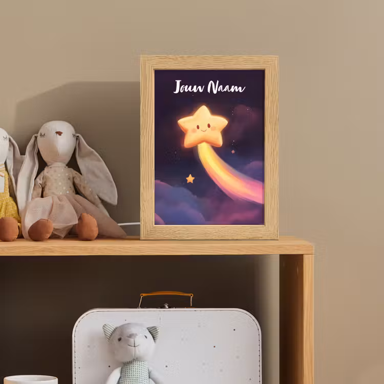 Nachtlampje met naam - Ster - Gezichtje - Lichtgevend — 3
