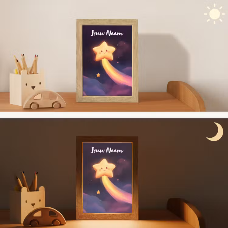 Nachtlampje met naam - Ster - Gezichtje - Lichtgevend — 5
