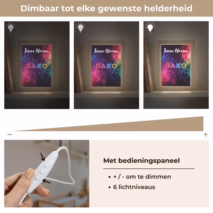 Nachtlampje met naam - Symbolen - Game - Kleurrijk — 6
