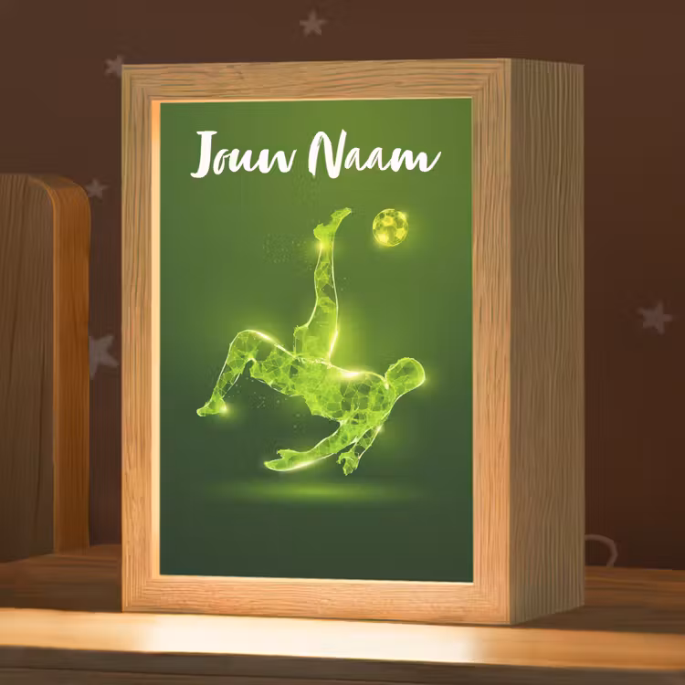 Nachtlampje met naam - Voetbal - Groen - Omhaal — 1