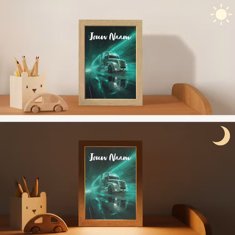 Nachtlampje met naam - Vrachtwagen - Stad - Groen - Neon — 5