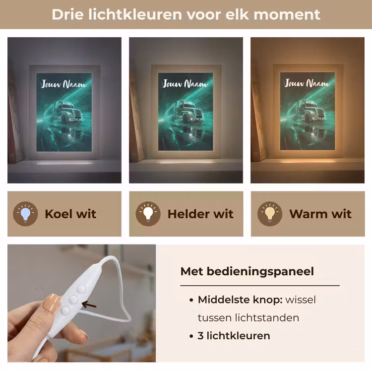 Nachtlampje met naam - Vrachtwagen - Stad - Groen - Neon — 7