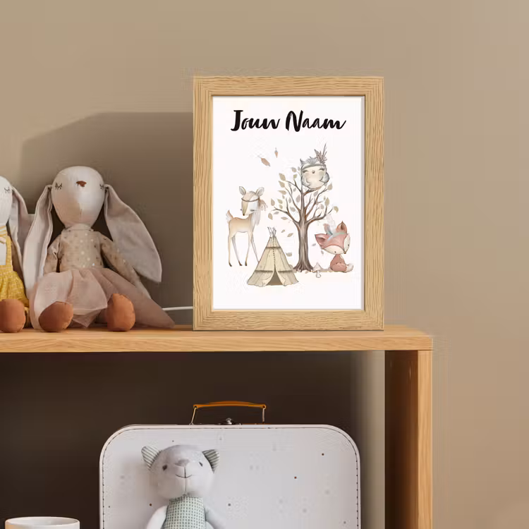 Nachtlampje met naam - Wilde dieren - Bos - Illustratie — 3
