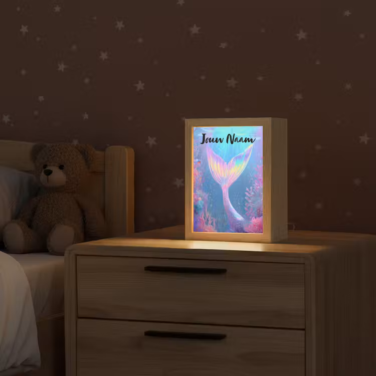 Nachtlampje met naam - Zeemeerminnenstaart - Koraal - Water — 2