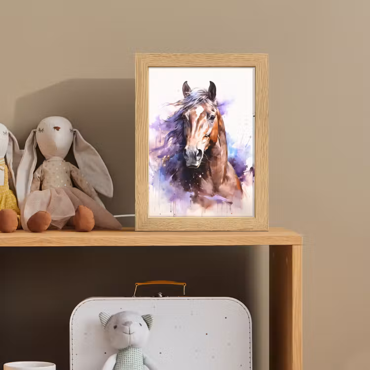 Nachtlampje - Paard - Dieren - Meisjes - Paars - Bruin — 3