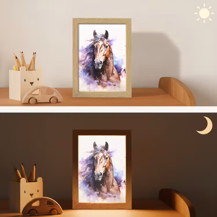 Nachtlampje - Paard - Dieren - Meisjes - Paars - Bruin — 5