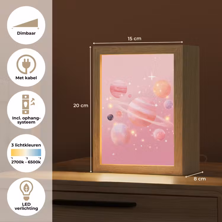 Nachtlampje - Planeten - Roze - Sterren — 8