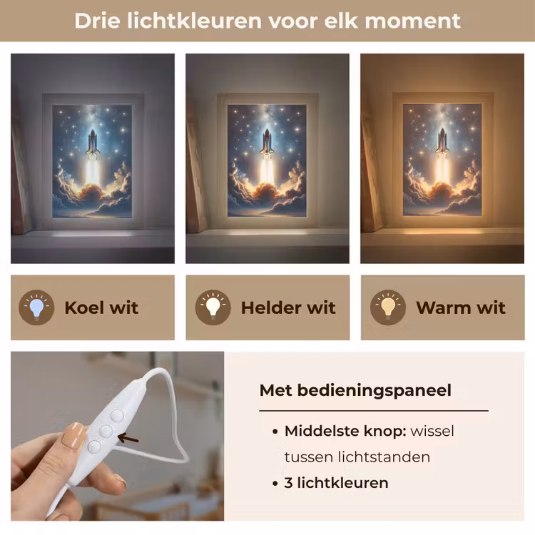 Nachtlampje - Ruimtevaart - Raket - Space - Sterren — 7