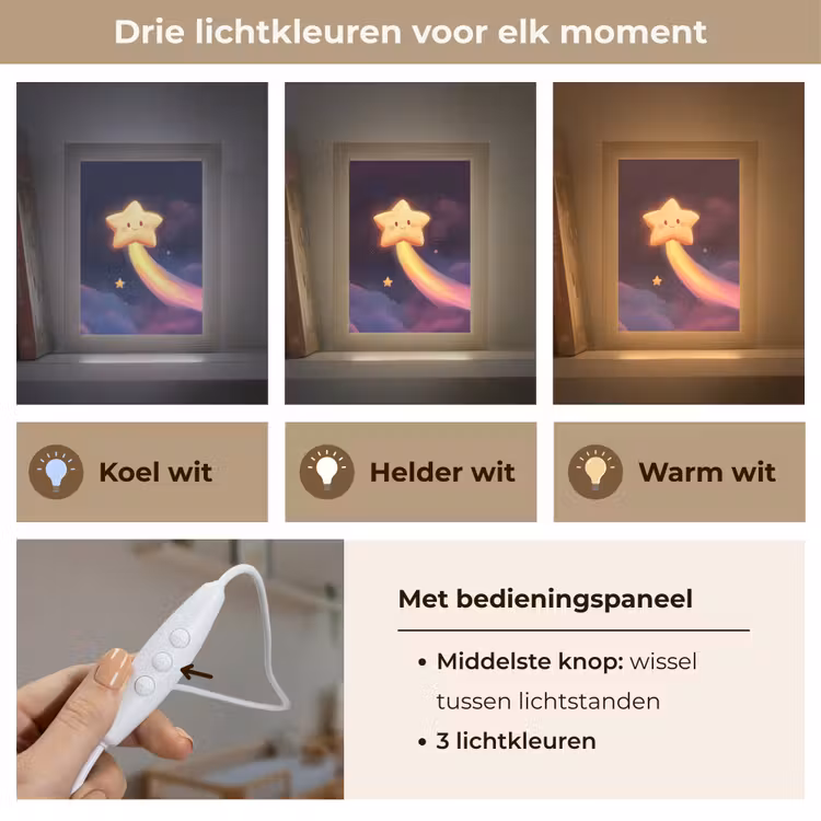 Nachtlampje - Ster - Gezichtje - Lichtgevend — 7