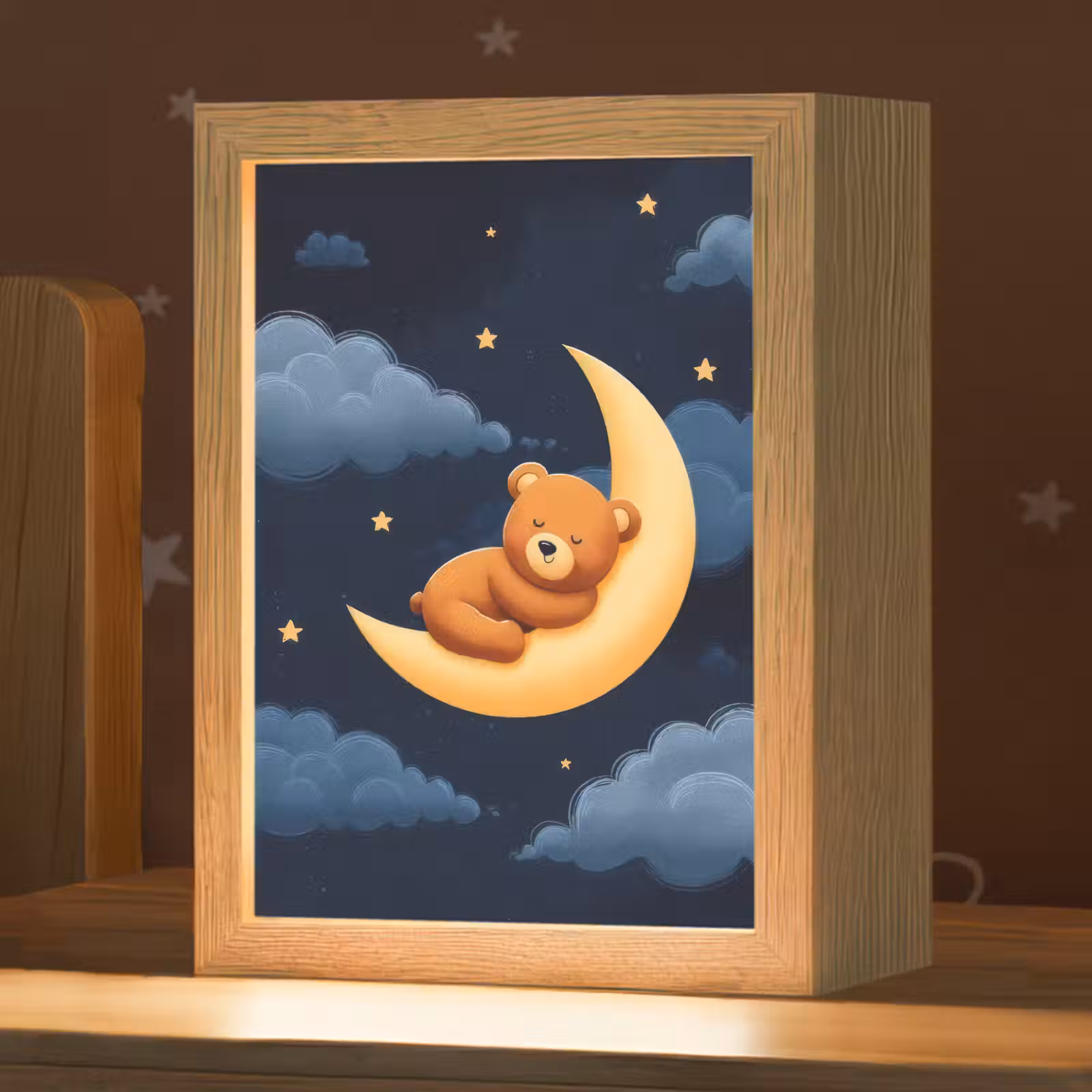 Nachtlampje - Teddybeer - Maan - Wolken - Sterren — 1