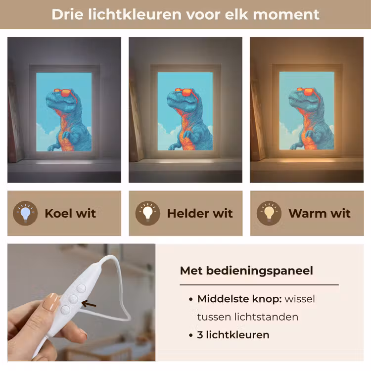 Nachtlampje - T-Rex - Blauw - Wolken - Zonnebril — 7