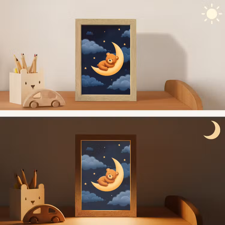 Nachtlampje - Teddybeer - Maan - Wolken - Sterren — 5