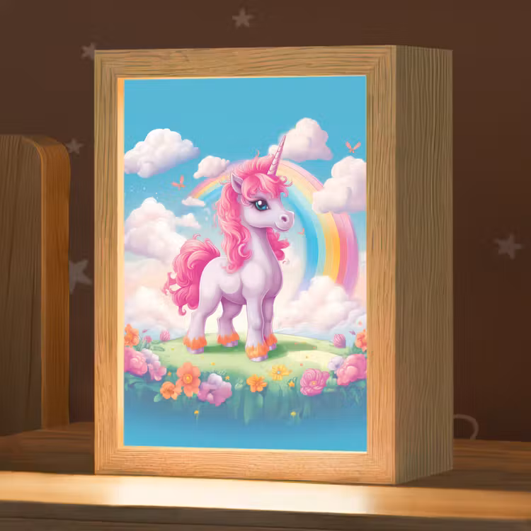 Nachtlampje - Unicorn - Meisjes - Bloemen - Regenboog - Eenhoorn — 1