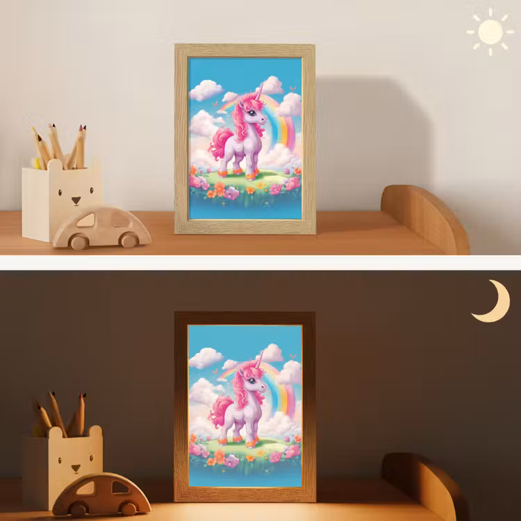 Nachtlampje - Unicorn - Meisjes - Bloemen - Regenboog - Eenhoorn — 5