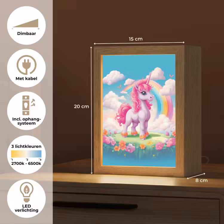 Nachtlampje - Unicorn - Meisjes - Bloemen - Regenboog - Eenhoorn — 8