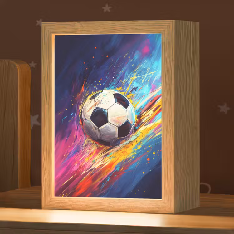 Nachtlampje - Voetbal - Kleurrijk - Abstract - Penseelstreken — 1