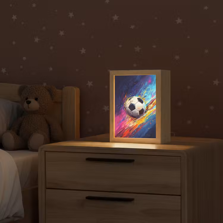 Nachtlampje - Voetbal - Kleurrijk - Abstract - Penseelstreken — 2