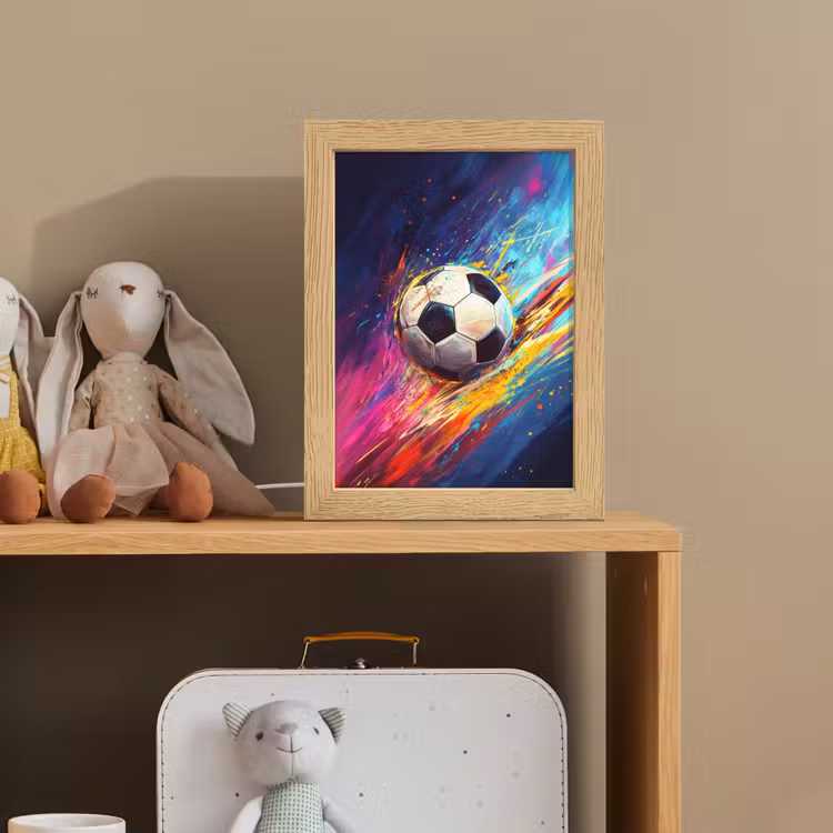 Nachtlampje - Voetbal - Kleurrijk - Abstract - Penseelstreken — 3