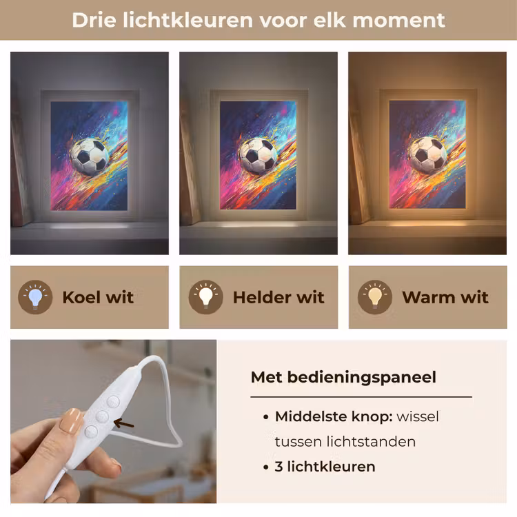 Nachtlampje - Voetbal - Kleurrijk - Abstract - Penseelstreken — 7
