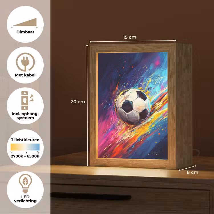 Nachtlampje - Voetbal - Kleurrijk - Abstract - Penseelstreken — 8