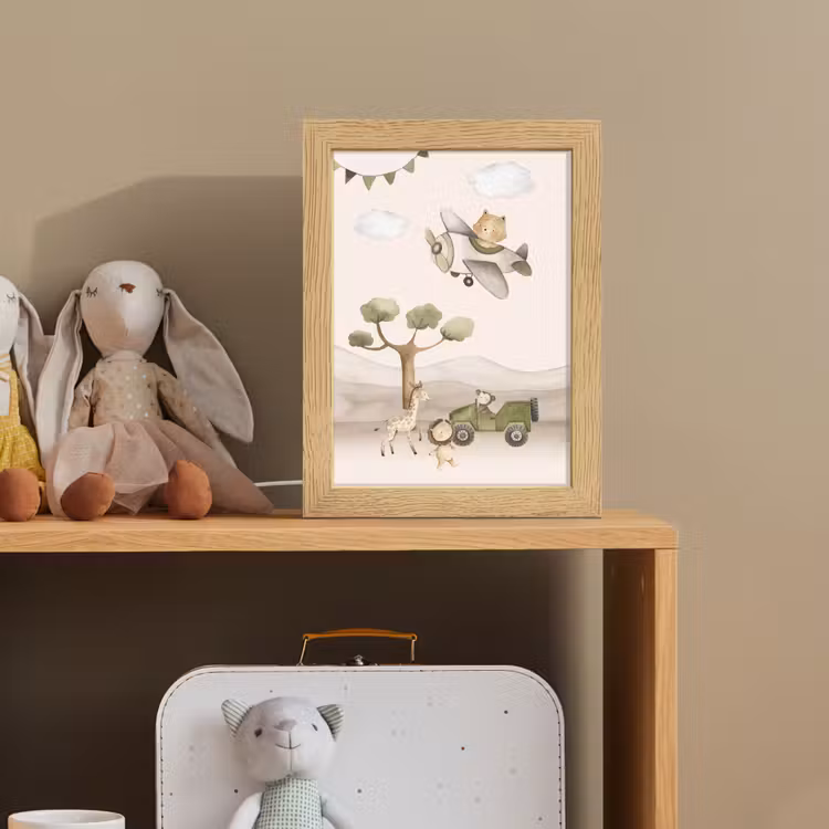 Nachtlampje - Wilde dieren - Safari - Pastel kleuren - Watercolor - Vliegtuig — 3