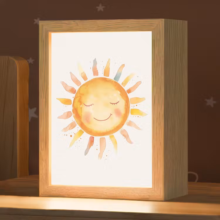 Nachtlampje - Zon - Watercolor - Geel — 1