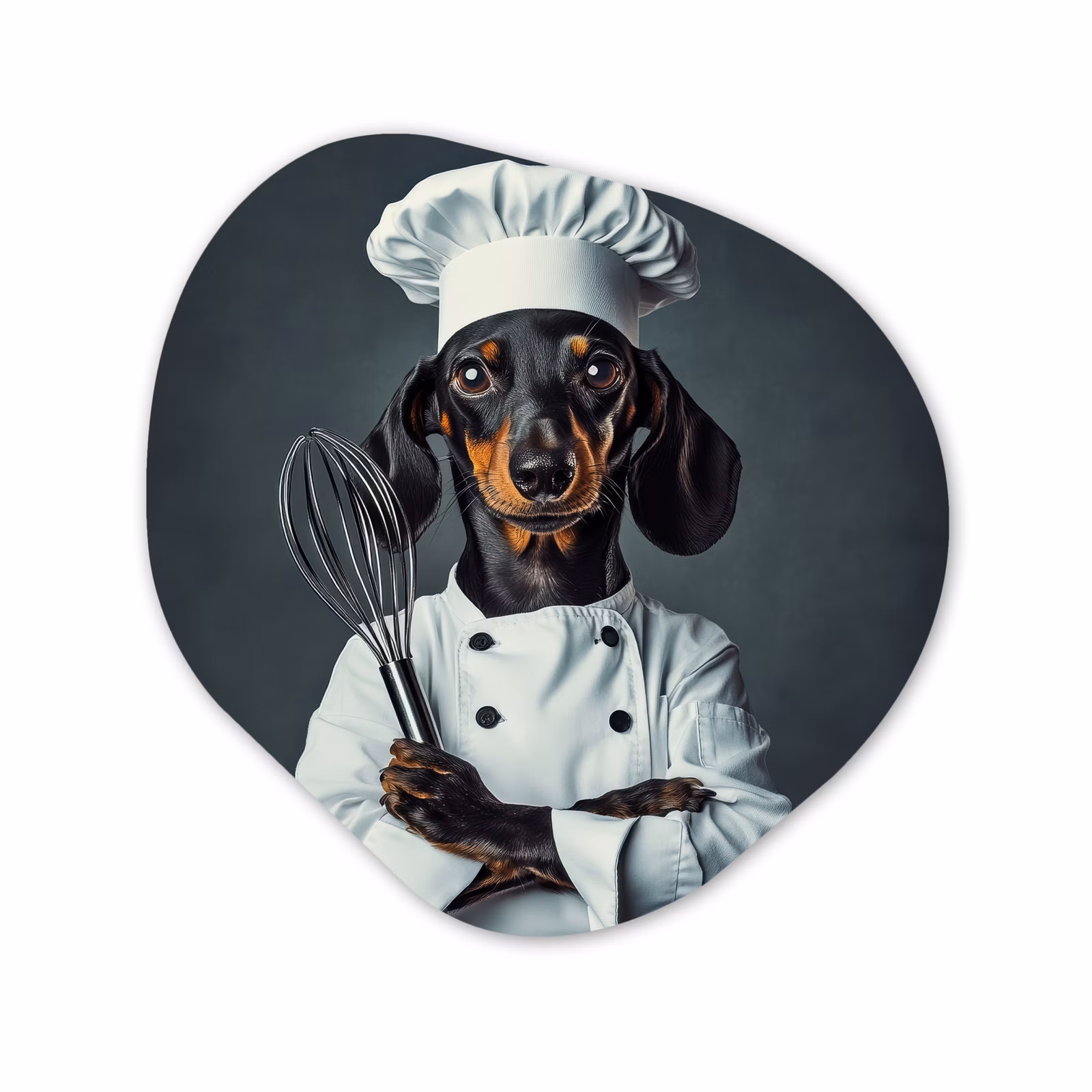 Organisch schilderij aluminium - Hond - Garde - Kok — 1